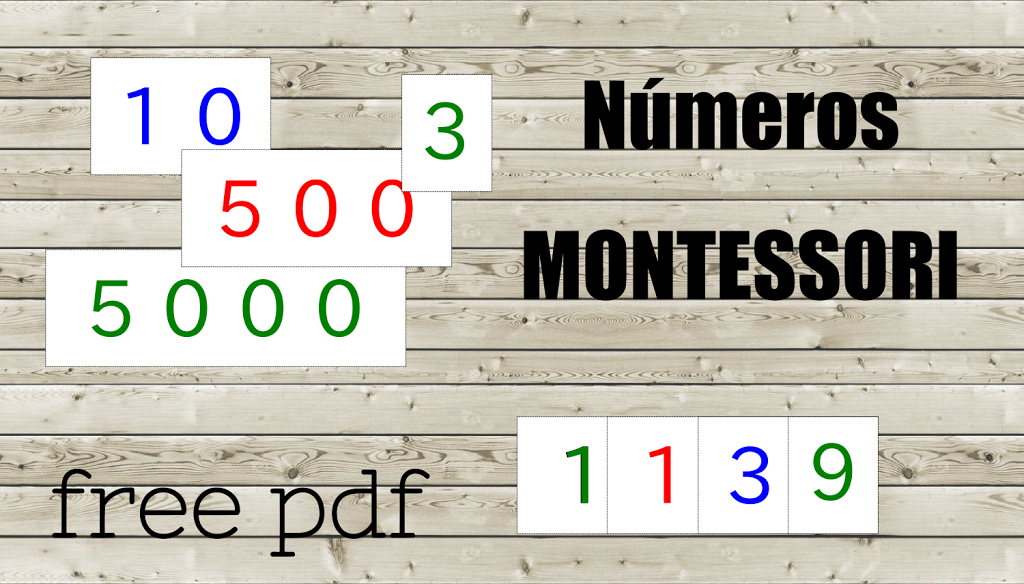 Aprendiendo números con Montessori — Imprimible Gratis